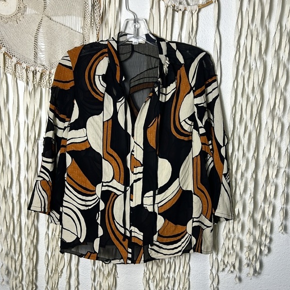 Sita Murt Mila Knit Feelings Raw Edge Patchwork Detail Size 36/US Small - Picture 11 of 12